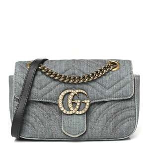Gucci Denim Matelasse Mini Pearly Gg #222979G17B